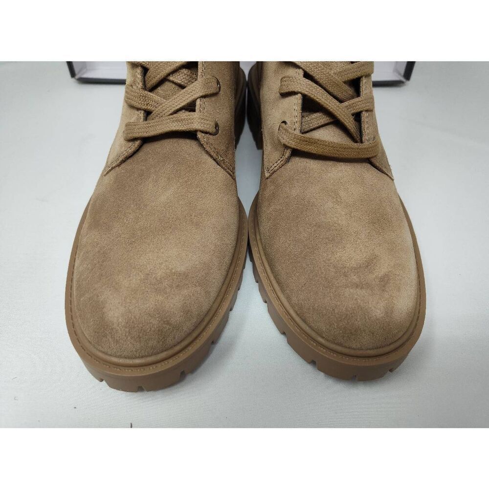 VINCE CAMUTO WOMENS FAWDRY DOUBLE BUCKLE WILD MUSHROOM SUEDE MOTO BOOTS NIB 8.5M - Picture 7 of 12